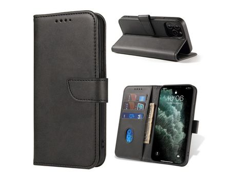 Carcasa PU estilo clássico magnético con fecho negro por Apple iPhone 12/12 Pro