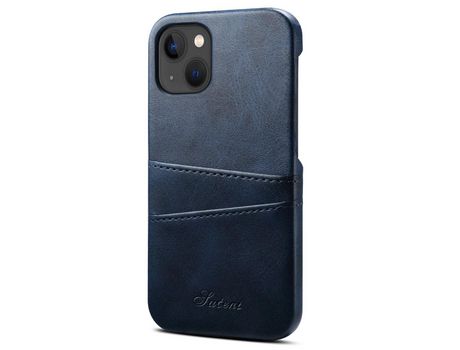 Funda TPU + PU con slots de tarjeta azul por iPhone 13 6.1