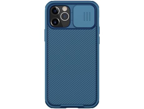 Carcasa TPU deslizar da cámara camshield rígido azul por Apple iPhone 12 Max/Pro 6.1