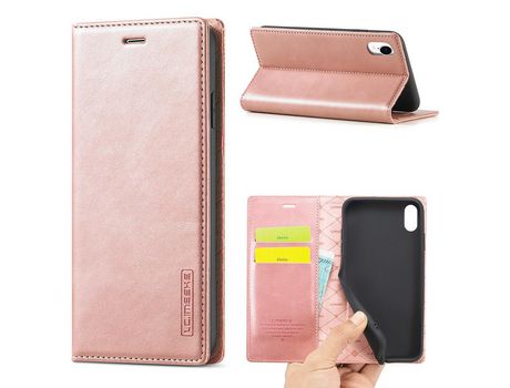 Carcasa PU forte magnético ouro rosa por Apple iPhone XR