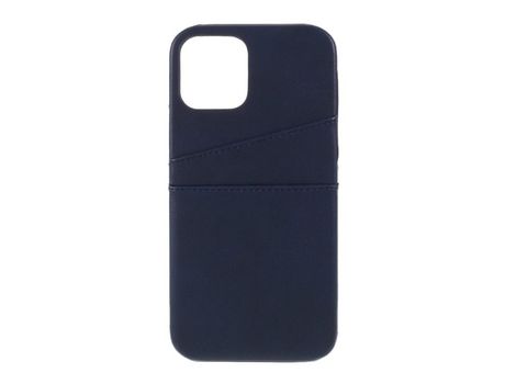 Carcasa TPU + PU con suporte de tarjeta doble azul por Apple iPhone 12 Pro/12 Max 6.1