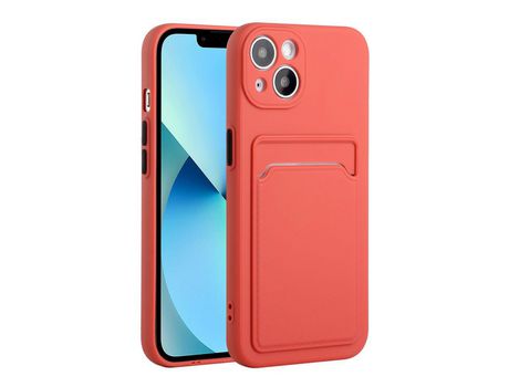 Funda TPU flexível con suporte por tarjeta coral por iPhone 13 mini 5.4