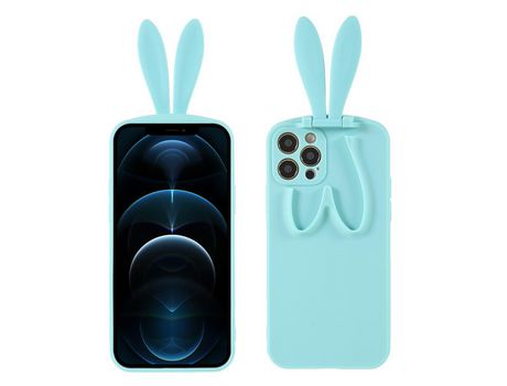 Funda TPU anti-queda flexível con muleta de orelha de coelho verde por iPhone 12 Pro 6.1