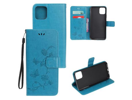 Carcasa PU flores de polilla azul por Apple iPhone XR 6.1 pouces (2019)