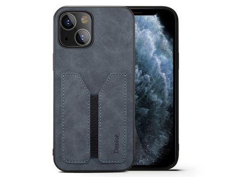 Funda TPU + PU con porta-tarjetas elástico cinza escuro por iPhone 13 mini 5.4