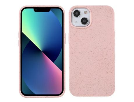 Funda TPU anti-queda estilo palha de trigo rosa por iPhone 13 mini 5.4