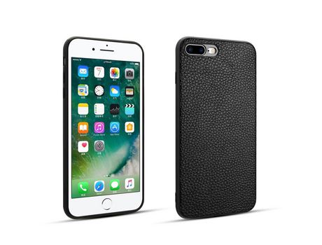 Carcasa TPU + PU piel de lichi negro por Apple iPhone 7 Plus/8 Plus