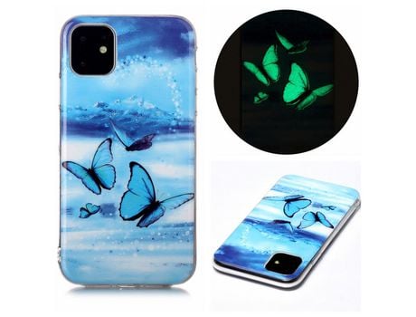Carcasa TPU sellado noctilucente polilla azul por Apple iPhone 11 6.1