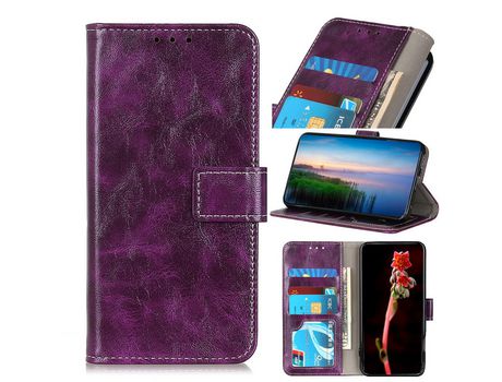 Carcasa PU piel de caballo louco solamente roxo por Apple iPhone 12 5.4