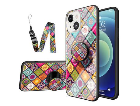 Funda TPU híbrido con bandolera de patrón de cor por iPhone 13 mini 5.4