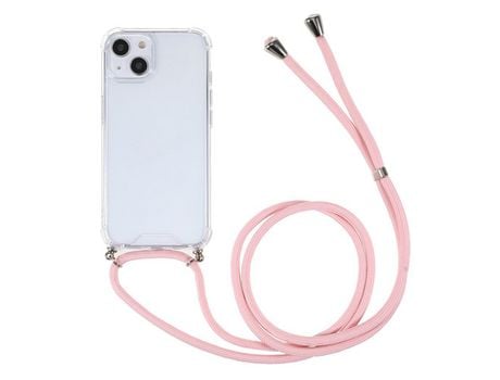 Funda TPU + acrílico trava-queda con cable ajustável rosa por iPhone 13 mini 5.4