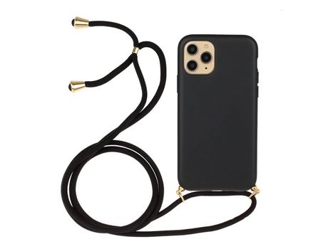 Carcasa TPU flexible con bandolera multifuncional negro por Apple iPhone 12 5.4