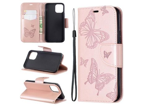 Carcasa PU polilla ouro rosa por Apple iPhone XS/X 5.8 pouces (2019)
