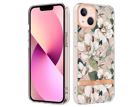 Funda TPU patrón de flores y letras no amarela galvanoplastia Anti-lágrimas gardenia verde por iPhone 13 mini 5.4