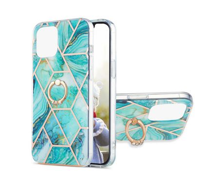 Funda TPU con suporte patrón de mármol azul de 20 mm por iPhone 13 6.1