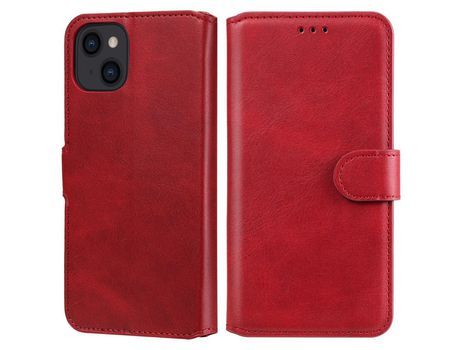 Funda PU + TPU con suporte rojo por iPhone 13 6.1