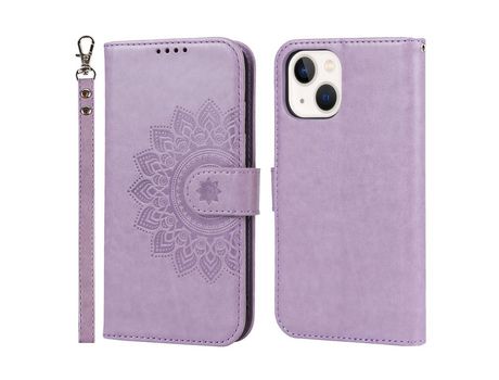 Funda PU textura de costura cortada púrpura por iPhone 13 mini 5.4
