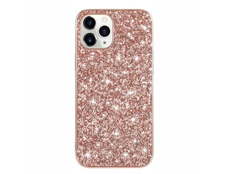 Carcasa TPU híbrido quadro cintilante lantejoulas ouro rosa por Apple iPhone 12 Pro/iPhone 12 Max 6.1