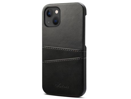 Funda TPU + PU con slots de tarjeta negro por iPhone 13 mini 5.4