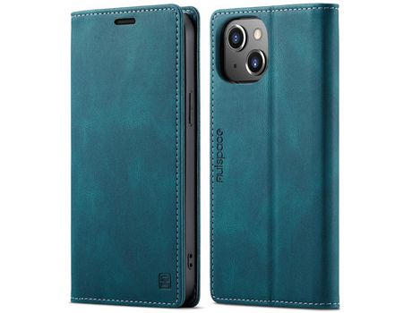 Funda PU + TPU retro fosco auto-absorvido con fundo azul por iPhone 13 6.1