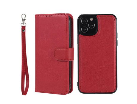 Funda PU + TPU anti-queda magnético removível 2 en 1 rojo por iPhone 12/12 Pro 6.1