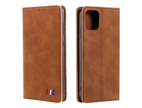 Funda PU + TPU auto-absorvido marrón por iPhone 13 mini 5.4