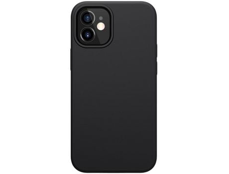 Carcasa silicona líquido de absorción magnética de superfície lisa negro por Apple iPhone 12 mini