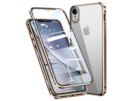 Carcasa de metal caixilho de montagen de revestimento magnético completo ouro por Apple iPhone XR 6.1