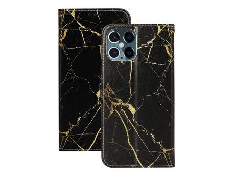 Carcasa PU impresión patrón grano de mármol negro por Apple iPhone 12 Pro/12 Max 6.1