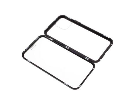 Carcasa de estructura de metal cobertura total magnética de quadro doble negro por Apple iPhone 12/12 Pro