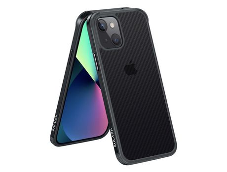 Funda TPU SULADA textura de fibra de carbono anti-queda híbrido negro por iPhone 13 6.1