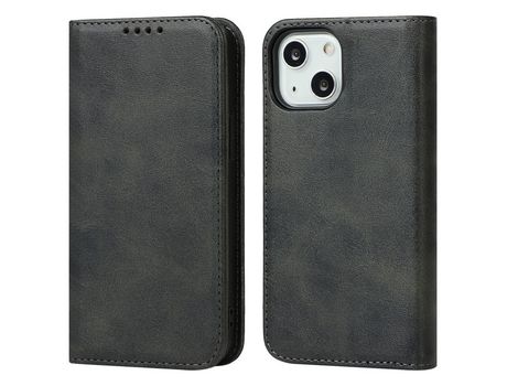 Funda PU + TPU con suporte magnético autoabsorbente negro por iPhone 13 mini 5.4