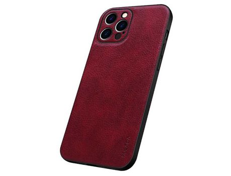 Funda TPU + PU SULADA textura de lichi recorte preciso rojo por iPhone 12 Pro 6.1