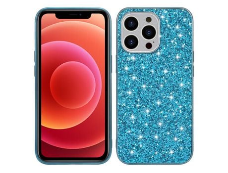Funda TPU lantejoulas cintilantes azul galvanizado por iPhone 13 Pro 6.1