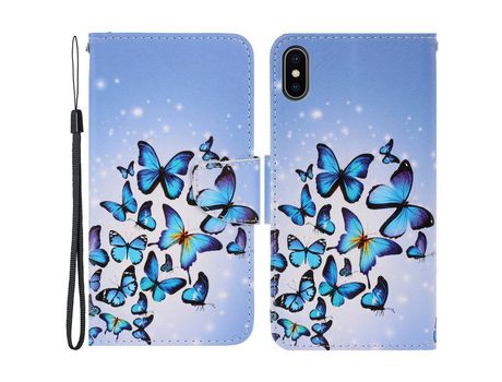 Funda PU con suporte magnético mariposas por iPhone X/XS 5.8