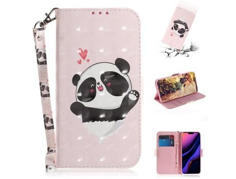 Carcasa PU patrón de impresión de luz spot blanqueamiento panda y colorações por Apple iPhone XR 6.1 pouces (2019)