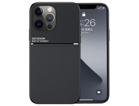 Funda TPU + PU recorte preciso negro por iPhone 13 Pro 6.1