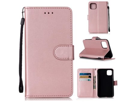 Carcasa PU color sólido con suporte ouro rosa por Apple iPhone XR 6.1 pouces (2019)