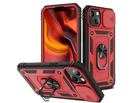 Funda TPU 3 en 1 con porta-tarjetas rojo/negro por iPhone 13 mini 5.4
