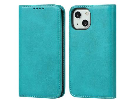Funda PU + TPU Cerrar magnético Anti-lágrimas con suporte azul celeste por iPhone 13 6.1