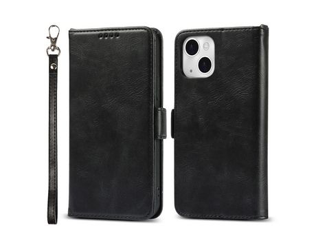 Funda PU + TPU Cerrar magnético Anti-lágrimas cuadra RFID negro por iPhone 13 6.1