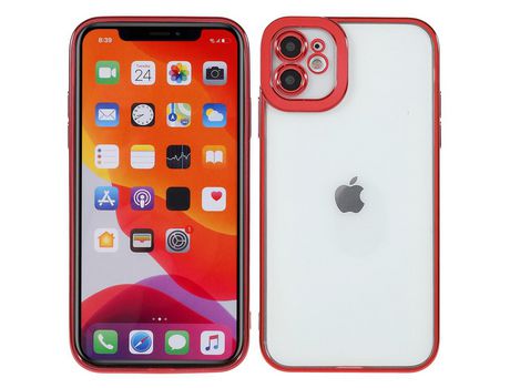 Funda TPU proteccion da lente da câmera recorte preciso galvanoplastia rojo por iPhone 12 6.1