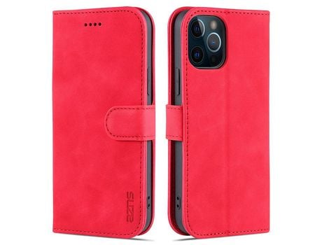 Funda PU + TPU AZNS versátil con suporte rojo por iPhone 12 Pro Max 6.7