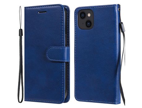 Funda PU + TPU con porta-tarjetas y bandolera azul por iPhone 13 6.1