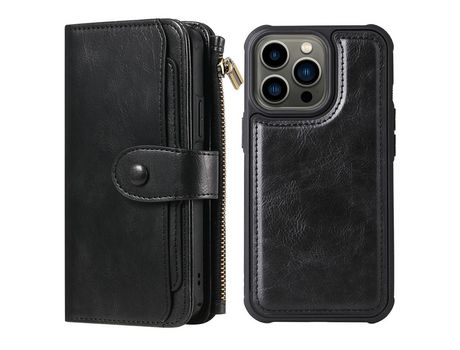 Funda PU estilo vintage negro por iPhone 13 Pro 6.1