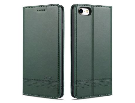 Carcasa PU auto-absorbido con apoyo verde oscuro por Apple iPhone SE (2nd Gen)/7/8