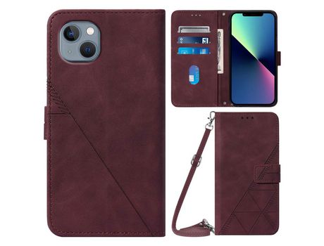 Funda PU Anti-lágrimas vinho tinto por iPhone 13 mini 5.4