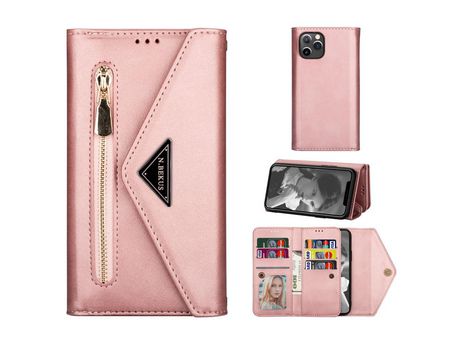 Carcasa PU con estante curto/longo ouro rosa por Apple iPhone 12 Pro Max 6.7