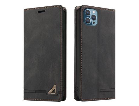 Funda PU + TPU auto-absorvido con tecnologia de cuadra RFID negro por iPhone 13 Pro Max 6.7