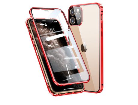 Carcasa de metal caixilho de montagen de revestimento magnético completo rojo por Apple iPhone 11 Pro Max 6.5